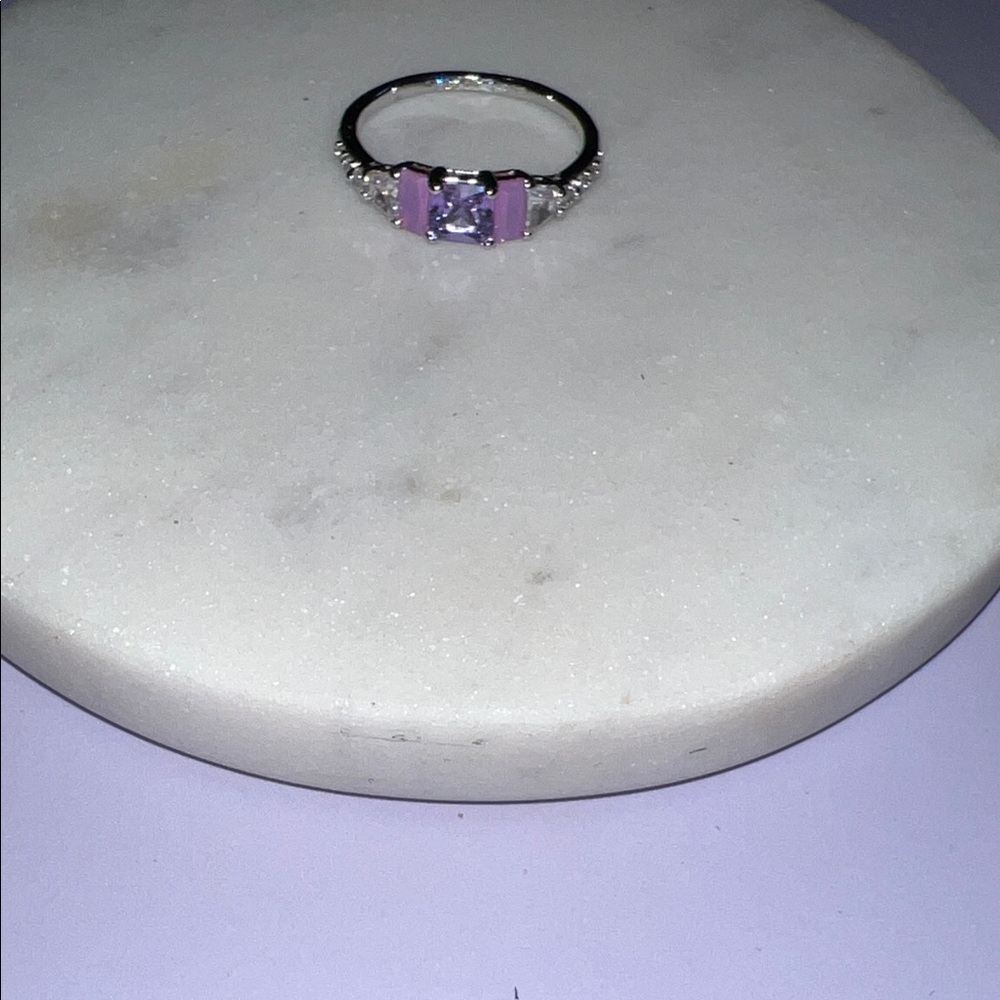 Bomb party Elegant Silver and Purple Women's Ring